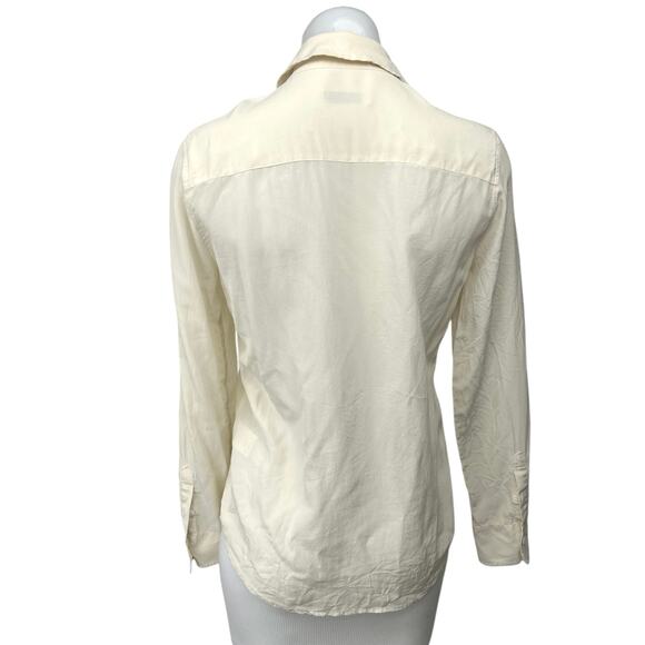 Equipment White 100% Silk Button Down Collar Long Sleeve Shirt Blouse Top Sz XS - Picture 2 of 4
